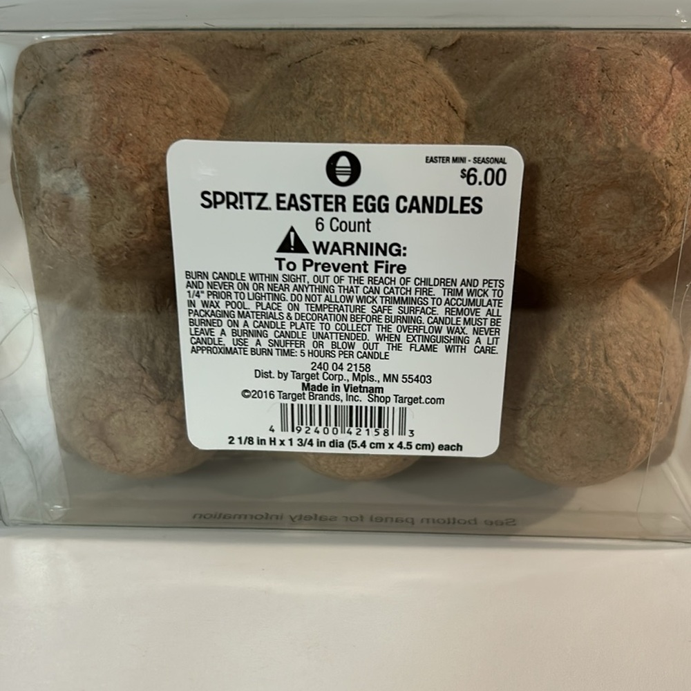 BRAND NEW Easter Egg Candles 6pk - Picture 3 of 3